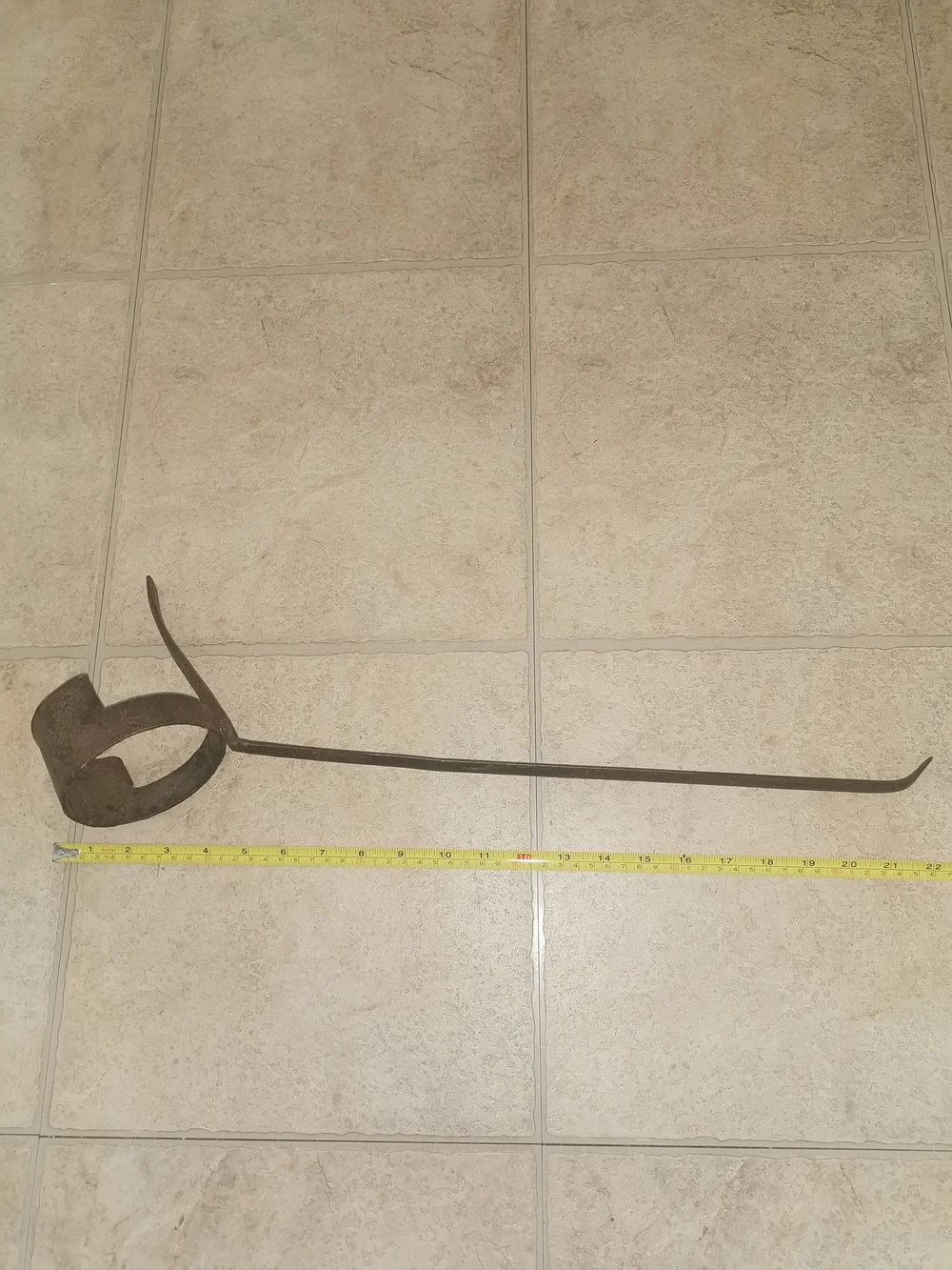 18th Century Wrought Iron Hearth Tool Forged Primitive Fireplace